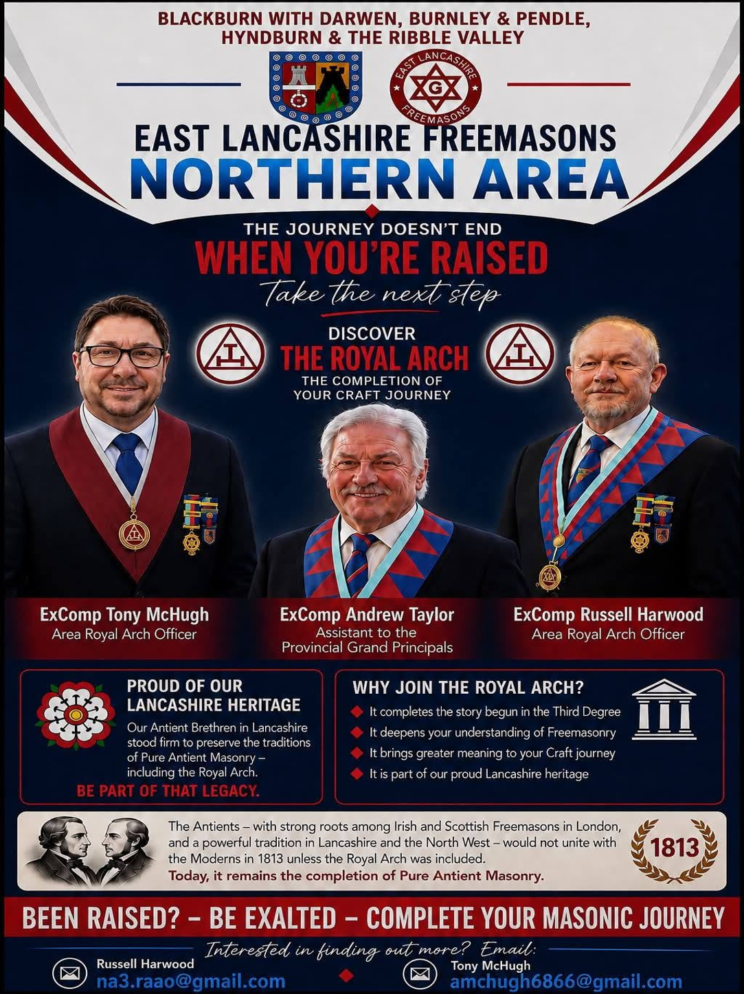 Northern Area Royal Arch information: when you are raised, take the next step and discover the Royal Arch