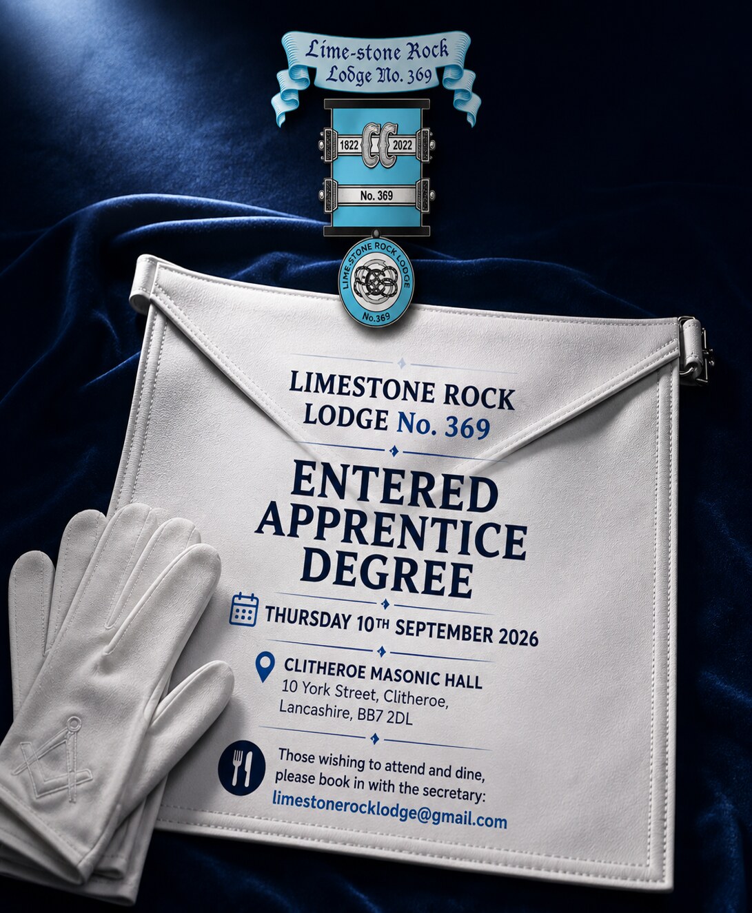 Limestone Rock Lodge Entered Apprentice Degree on 10 September 2026